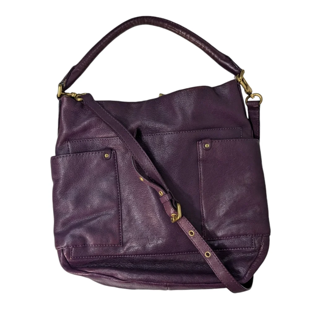 MARC by Marc Jacobs Purple Maroon Leather Preppy Leather Hobo Bag